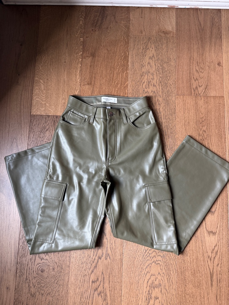 Abercrombie & Fitch Olive Green Faux Leather Pants